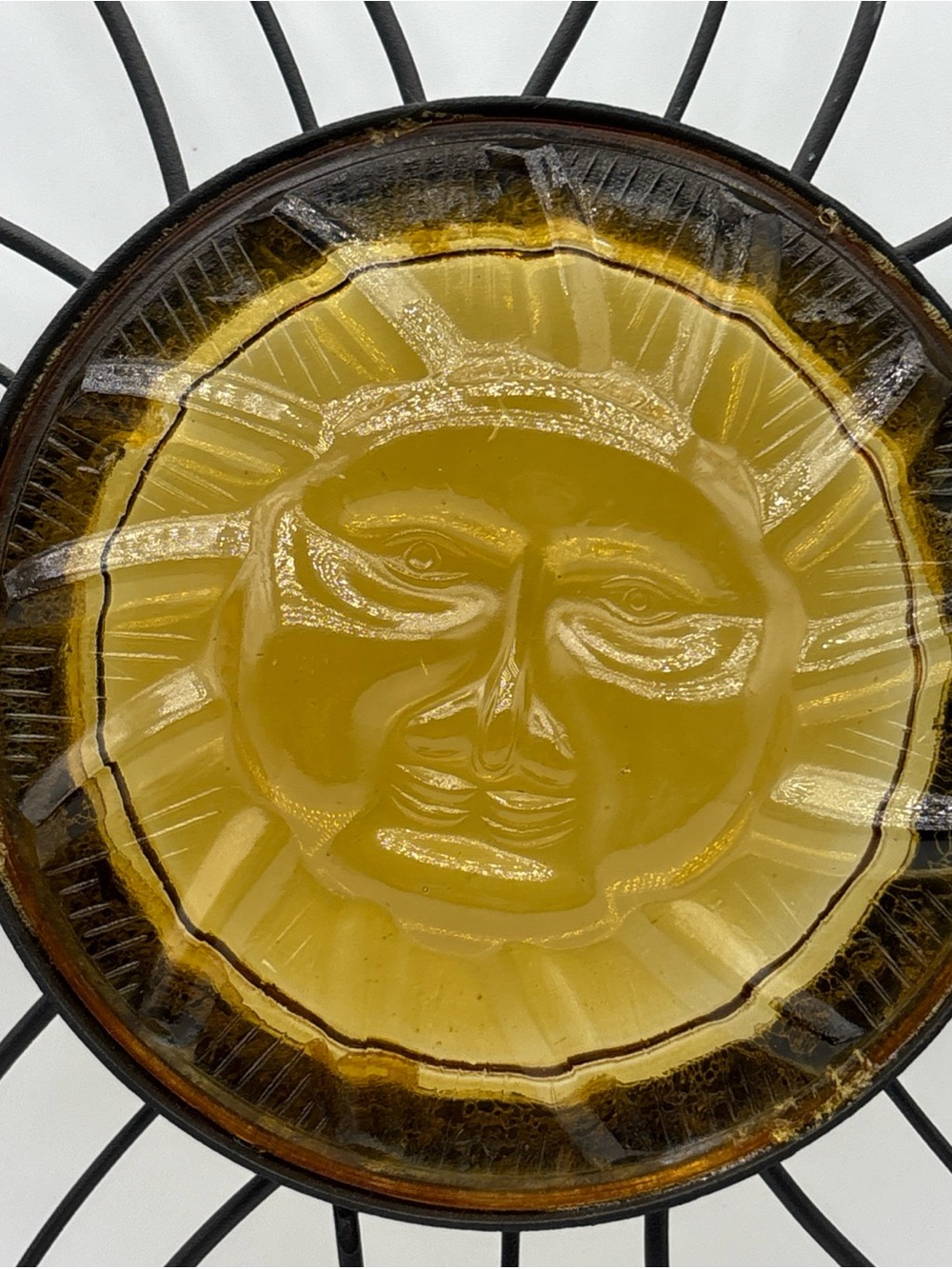 Celestial Sunburst Catcher Metal 16" Round Man in the Moon Sign Wall Hanging 🌞 - Picture 4 of 9